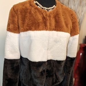Faux fur crop jacket